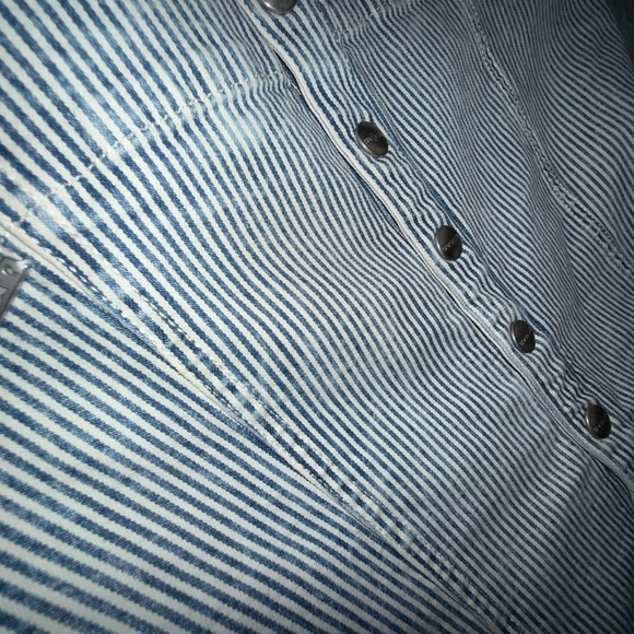 Y2K Gas Jeans Striped Corset Top with Button Details - Picture 3 of 4